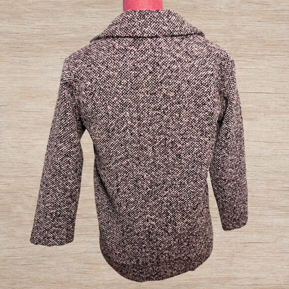 Mango Tweed Purple Button Up Coat Kids Girls Size 9 Winter Fall Outerwear Jacket - Picture 4 of 6